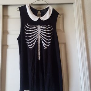 Midnight Hour Rib Cage Collar Shirt 2x Hot Topic
